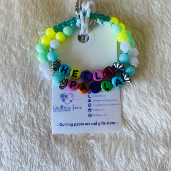 Quilling Love Mommy and little girl matching bracelets - Picture 2 of 6